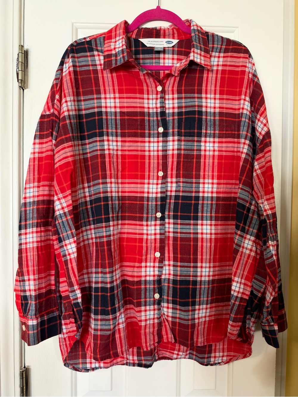 Old Navy Red Plaid Button Down Shirt